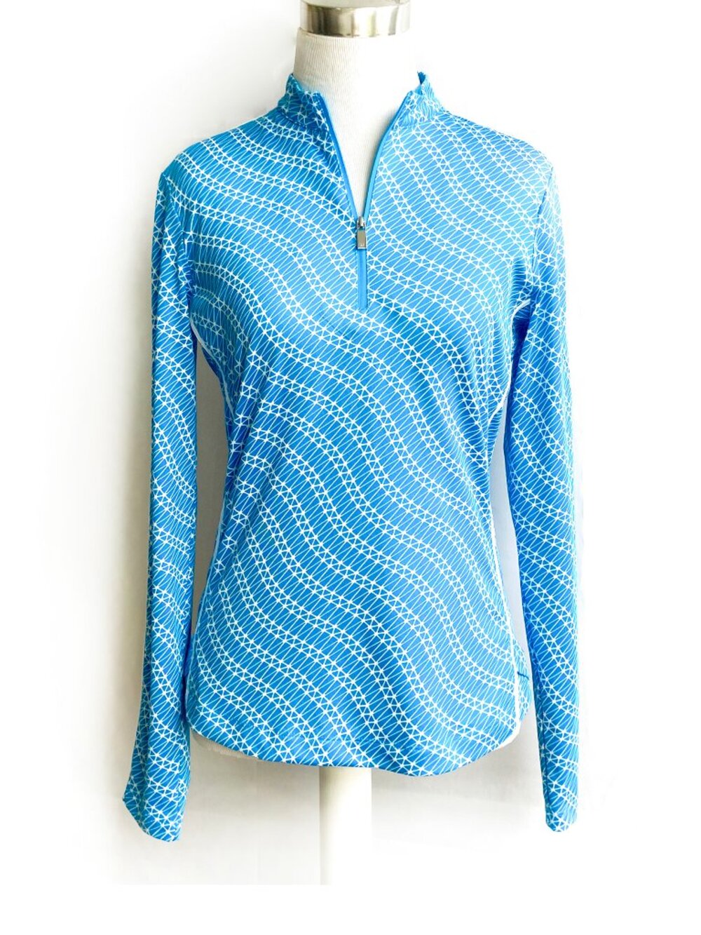 Tail White Label Quarter Zip Wave Print Top